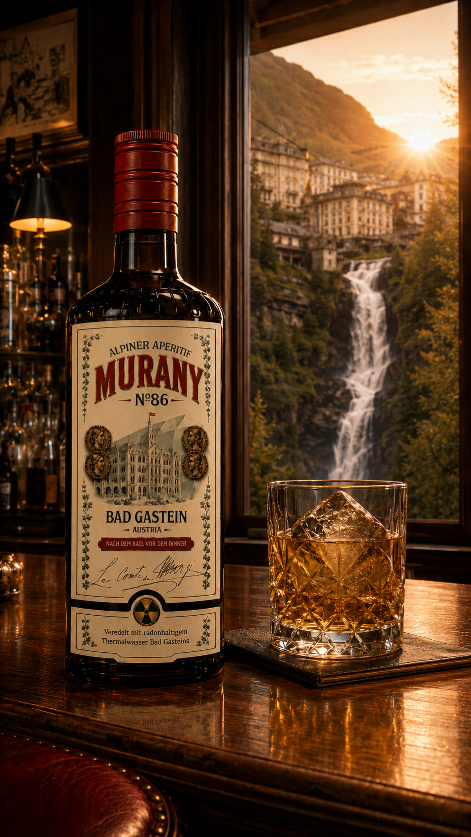 Murany Aperitif served before the waterfall